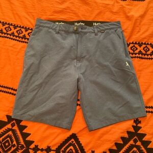 Hurley Men's Slate Blue Flat-Front Shorts